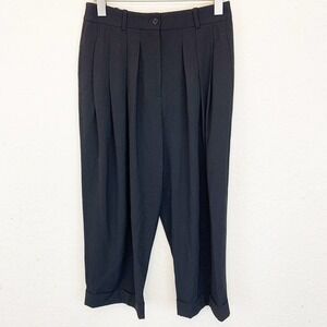 Michael Kors Collection Womens Size 6 Black Pleat Front Pants Made In Italy